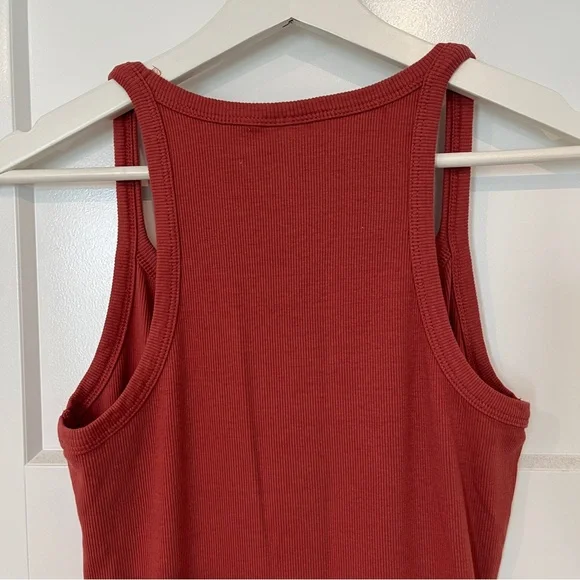 ASOS Ribbed Maxi Dress - Rust/Orange - Picture 9 of 10